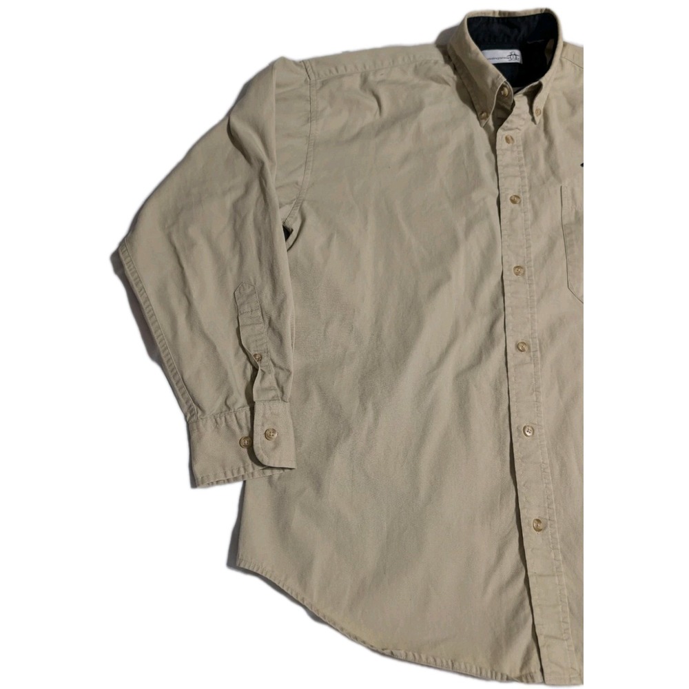 Fender Embroidered Logo Button Down Shirt Tan Khaki Mens L Approx - Picture 3 of 9